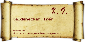 Kaldenecker Irén névjegykártya