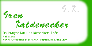 iren kaldenecker business card